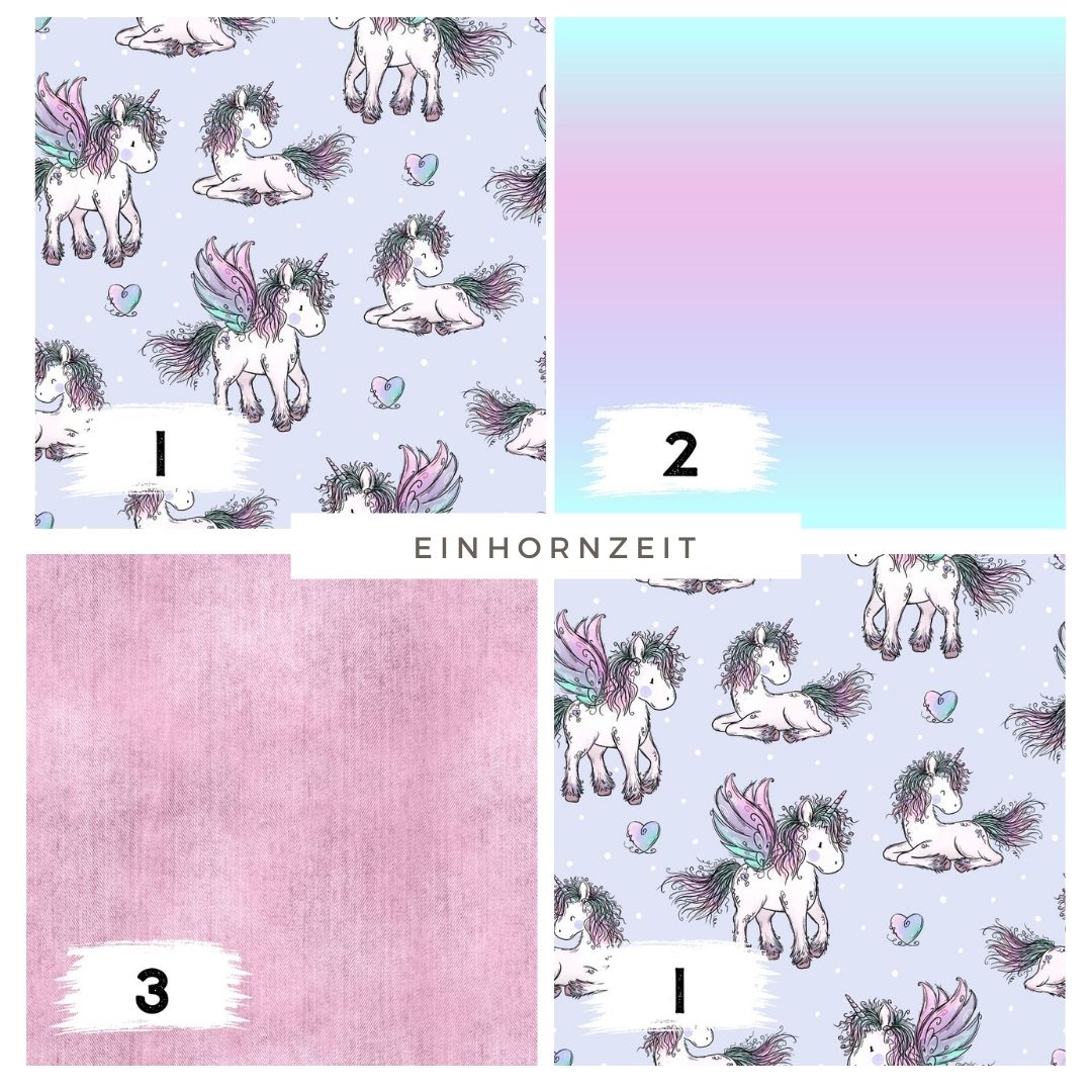Einhornzeit Blau – Einhorn Stoff in Blau | verschiedene Stoffarten