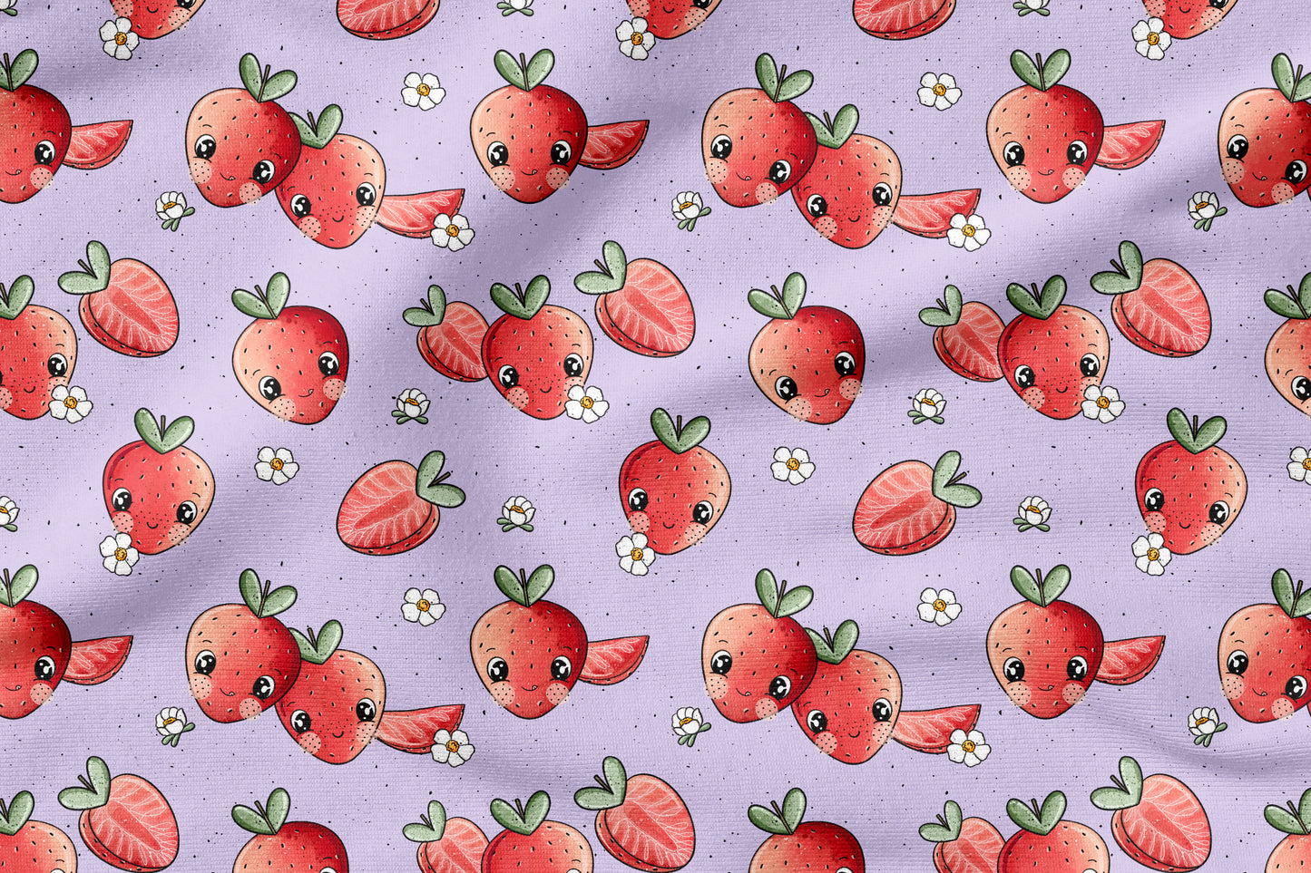 Sweet Strawberry – Kinderstoff mit Erdbeeren | verschiedene Stoffarten