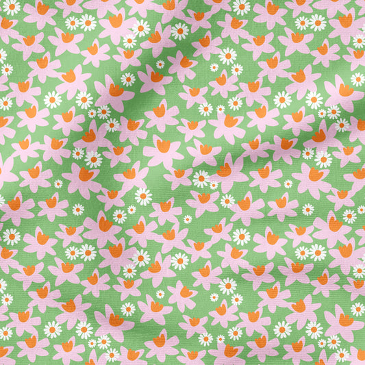 Darling Daffodils Grün – florales Design | auf verschiedenen Stoffarten