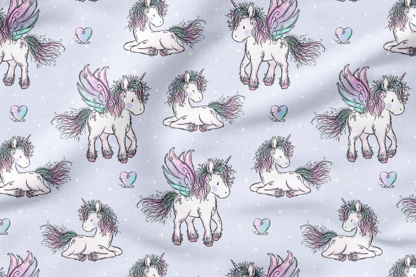 Einhornzeit Blau – Einhorn Stoff in Blau | verschiedene Stoffarten