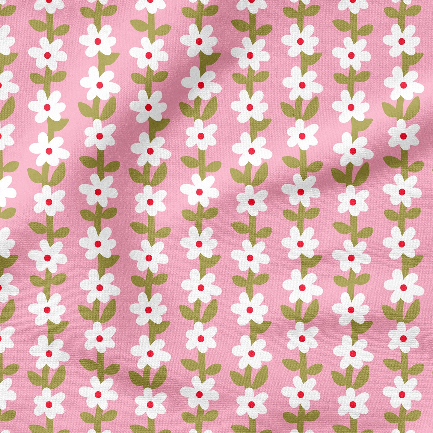 Simple Daisy Pink – Blumenstoff | auf verschiedenen Stoffarten