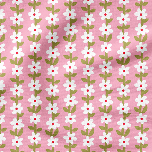 Simple Daisy Pink – Blumenstoff | auf verschiedenen Stoffarten