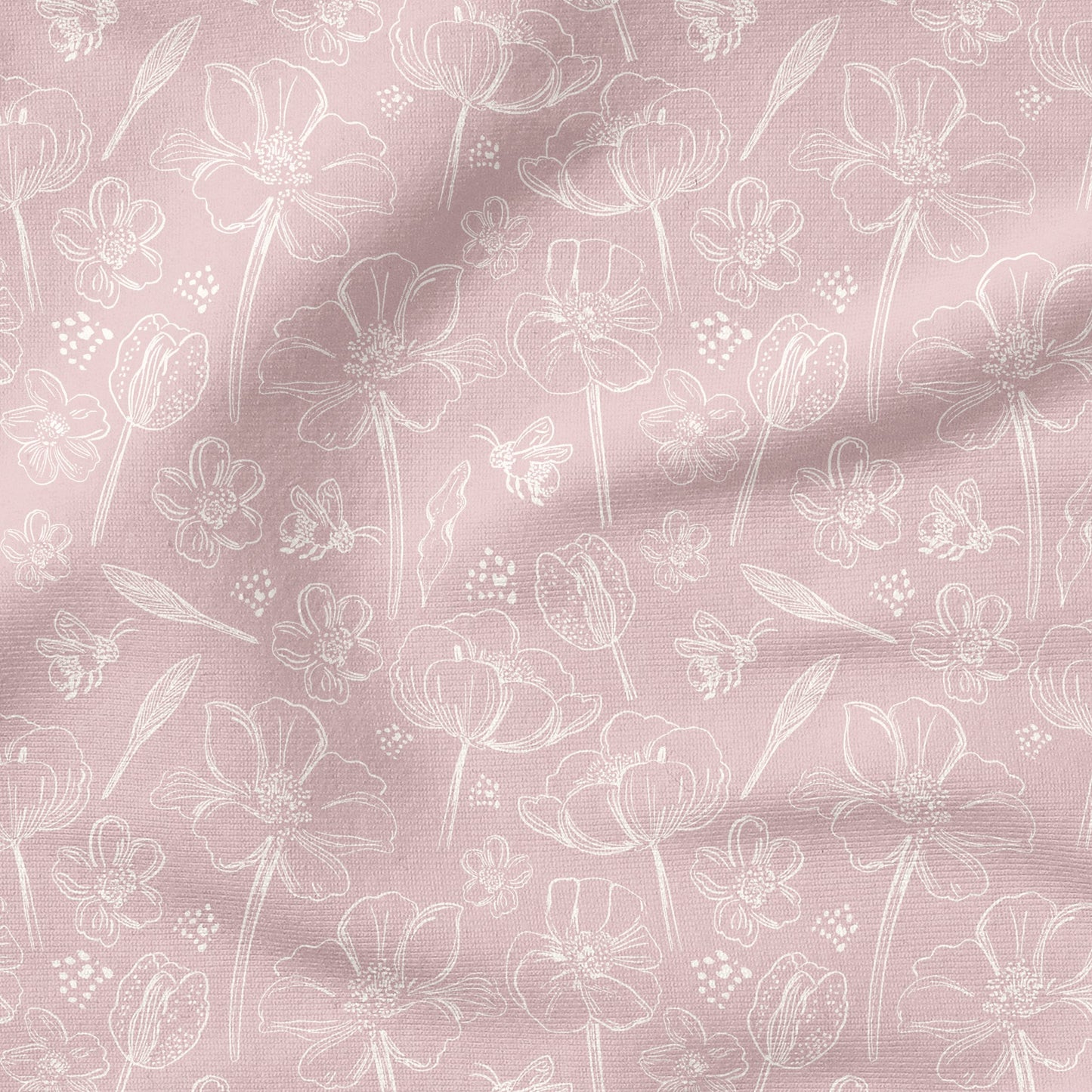 Floral Lines Altrosa | auf verschiedenen Stoffarten