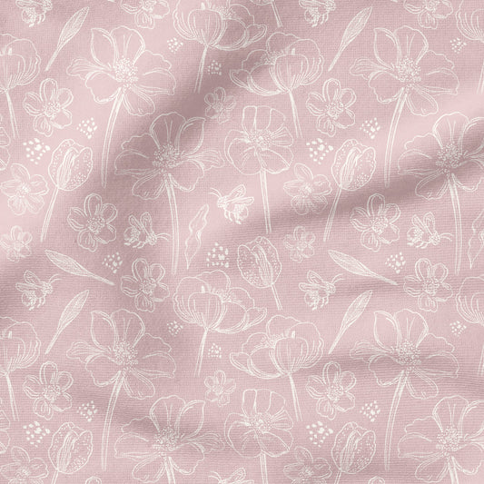 Floral Lines Altrosa | auf verschiedenen Stoffarten