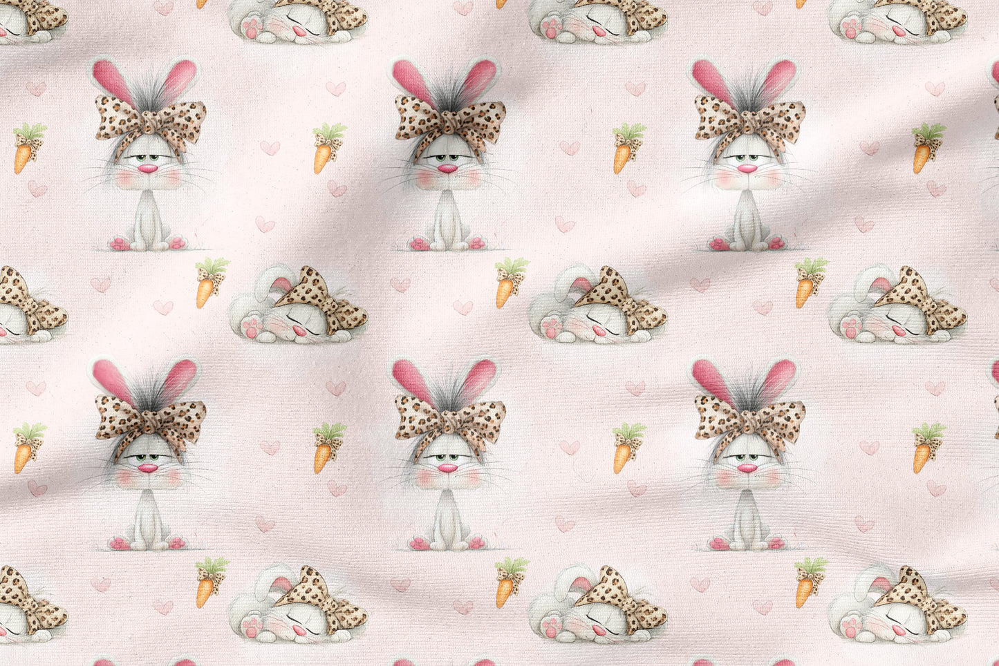 Miss Bunny Rosa – verspielter Hasenstoff | verschiedene Stoffarten