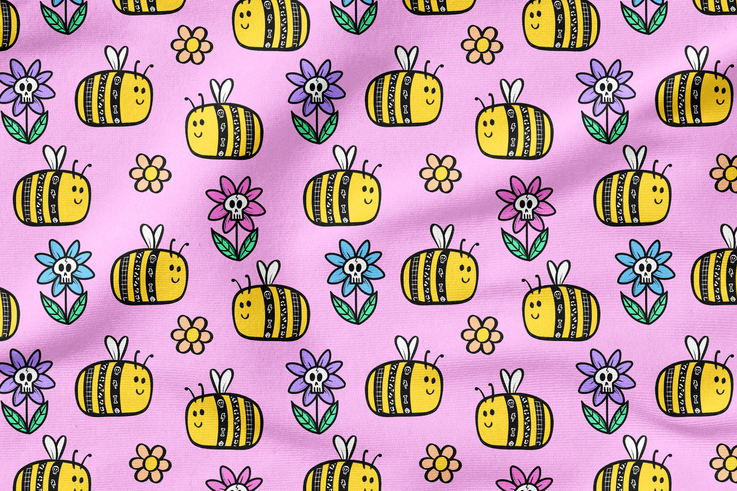 Bee Wild – Edgy Bienen Stoff | auf verschiedenen Stoffarten