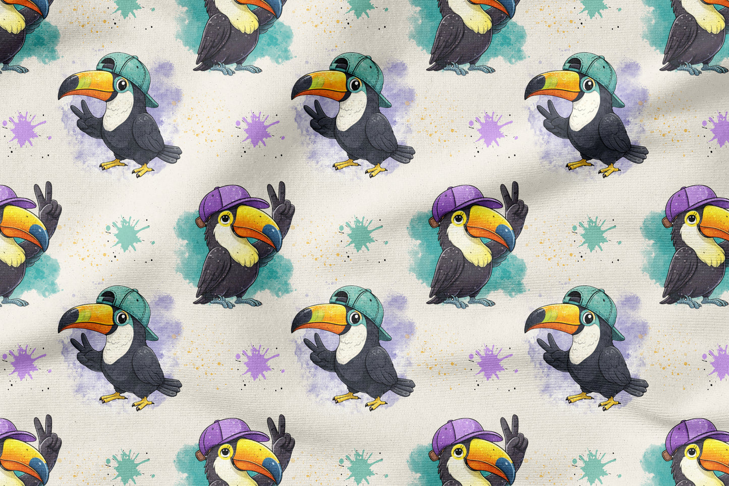 Stoffpaket Toucan Vibes Beige | auf verschiedenen Stoffarten