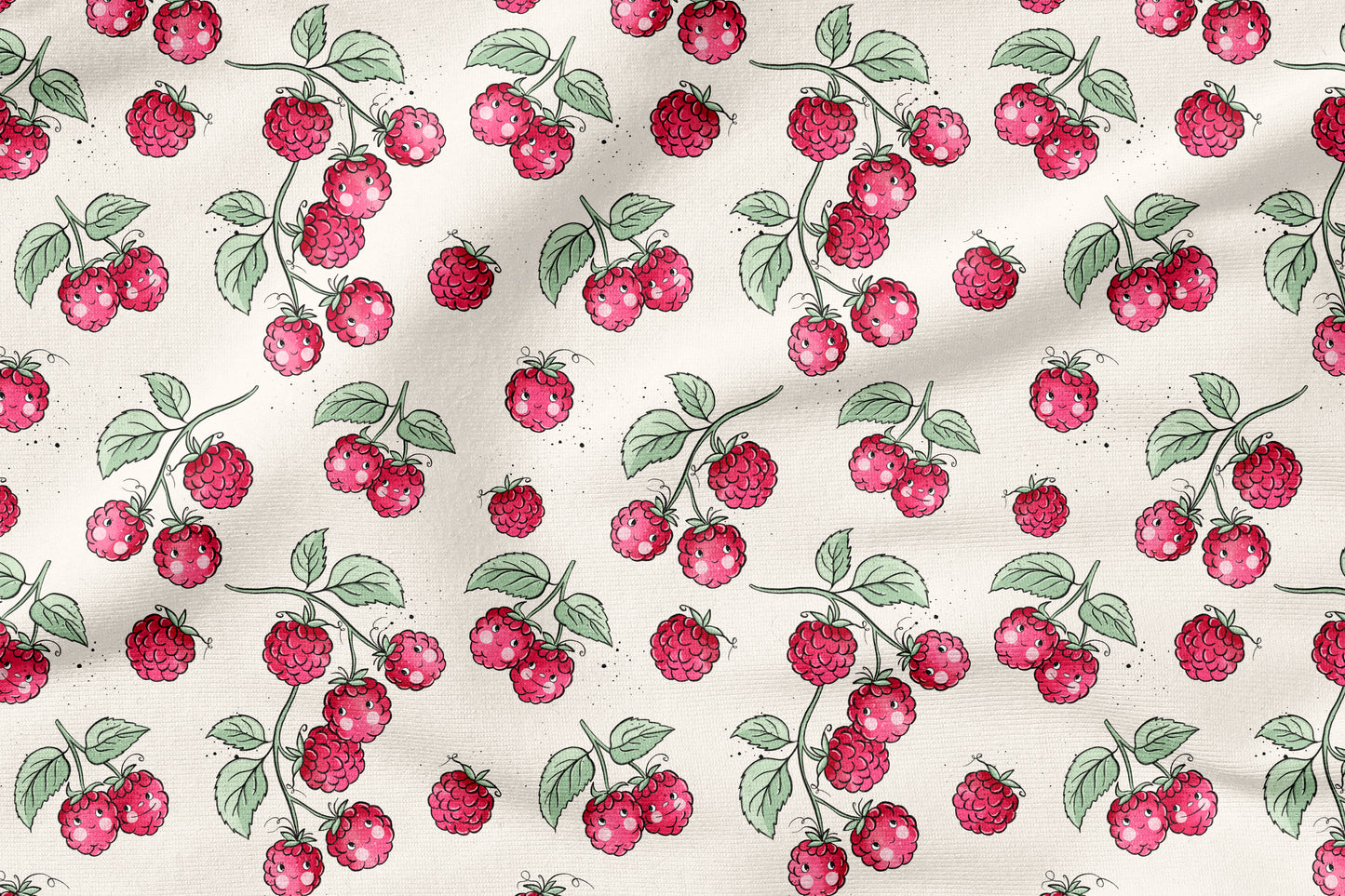 Wilde Himbeeren – süßer Himbeer Stoff | auf verschiedenen Stoffarten