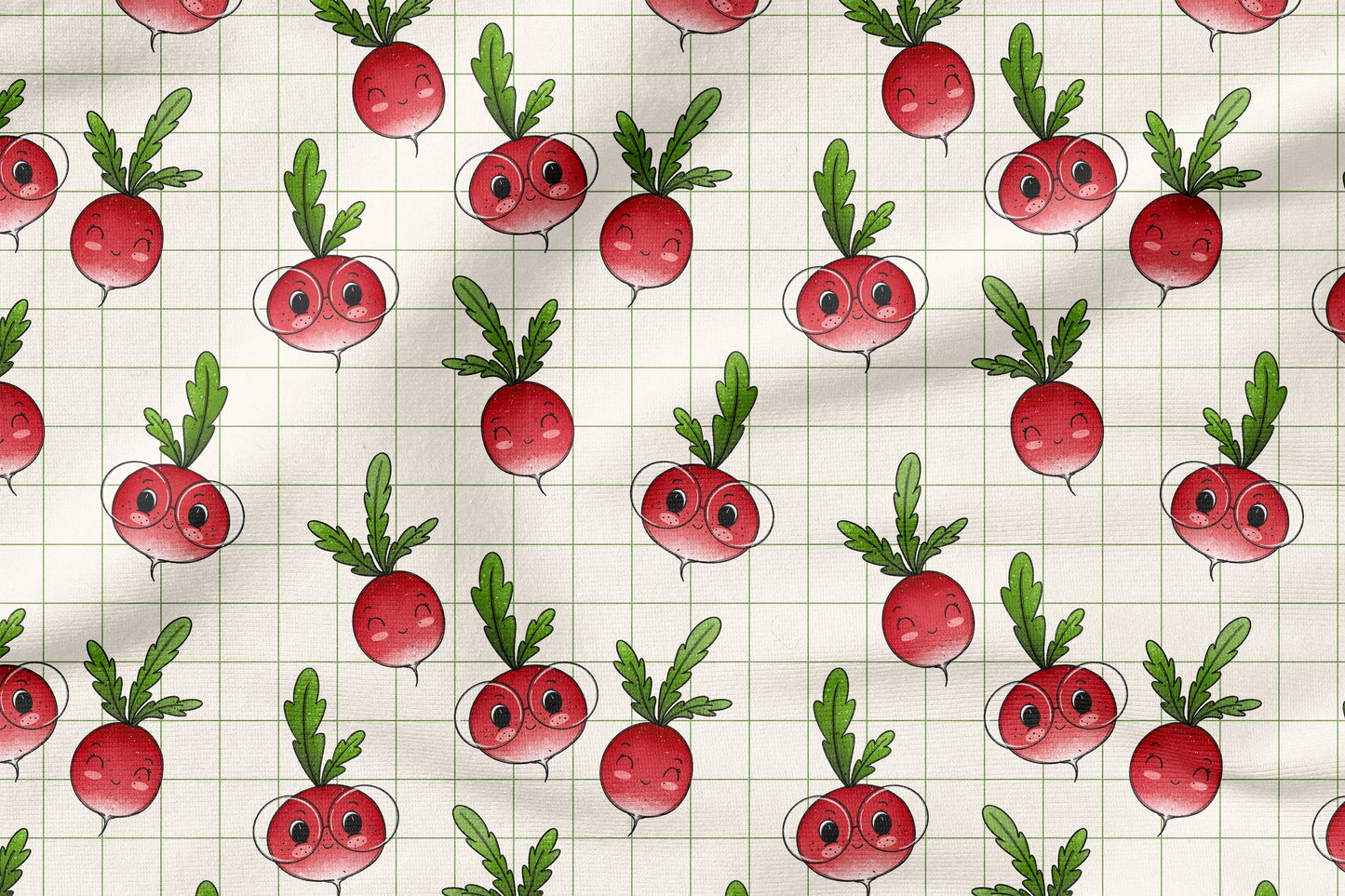 Radieschen Liebe – Kinderstoff mit süßen Radieschen | verschiedene Stoffarten