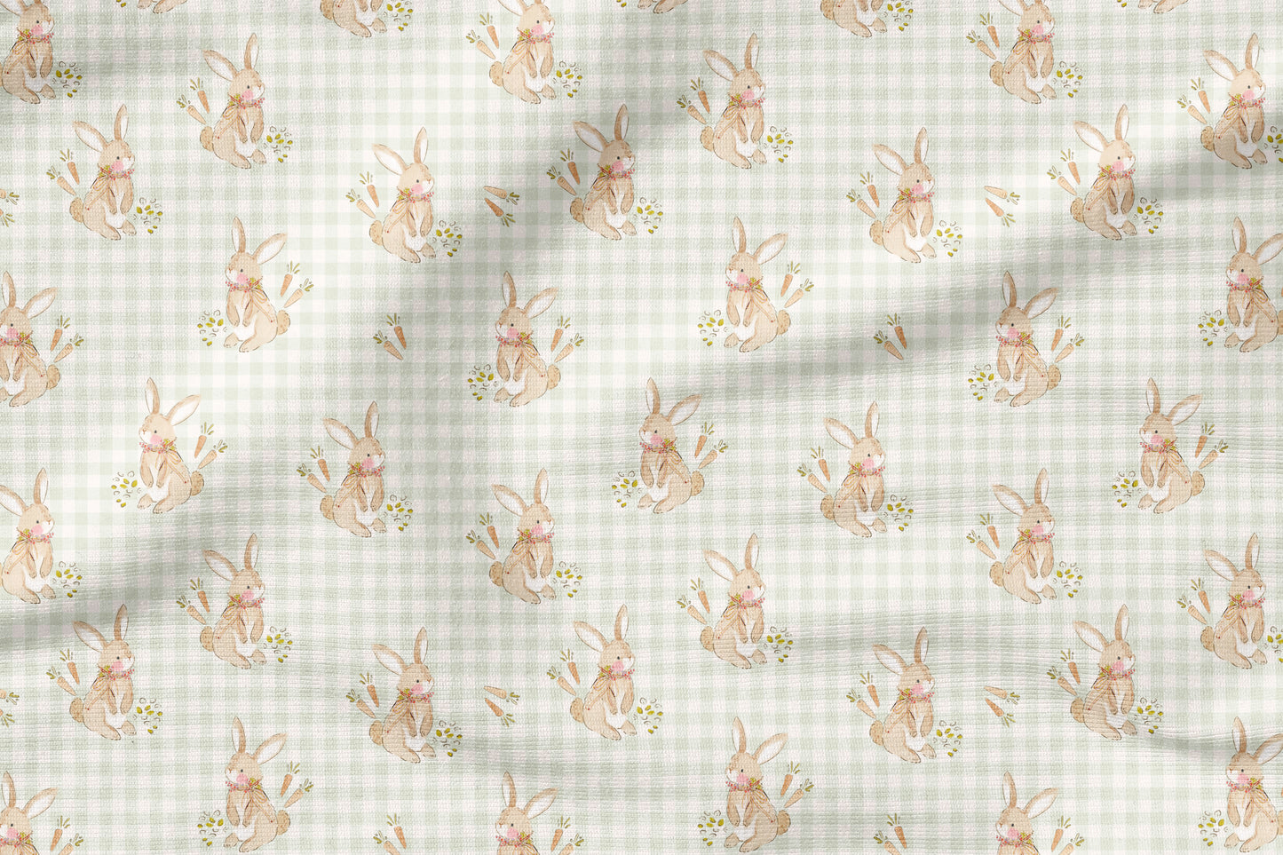 Little Garden Friends Hase Stoff – Aquarell Hasen Design | auf verschiedenen Stoffarten