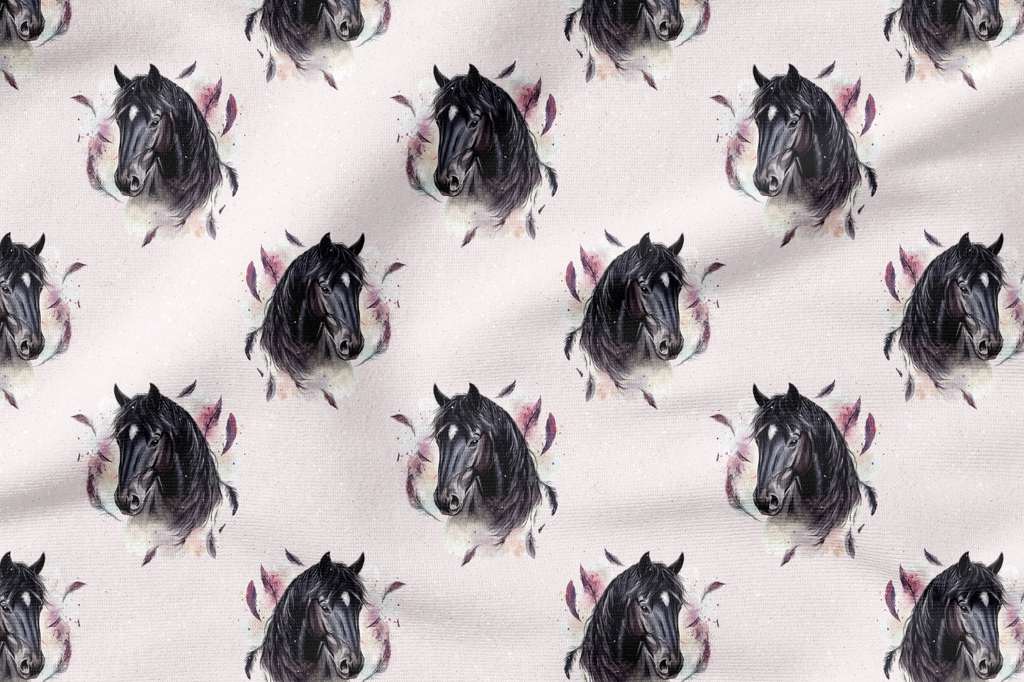 Stoffpaket Spirit Horse Rosa | auf verschiedenen Stoffarten