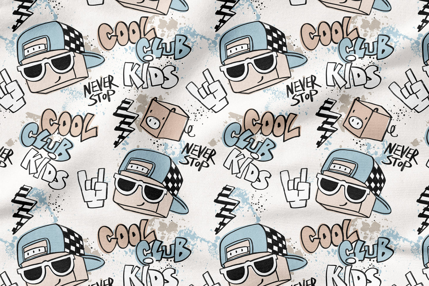 Cool Kids Club Neutral – cooler Streetstyle Stoff | auf verschiedenen Stoffarten