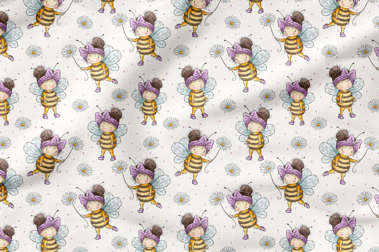 Bienenmädchen Creme – Mädchen als Biene | auf verschiedenen Stoffarten