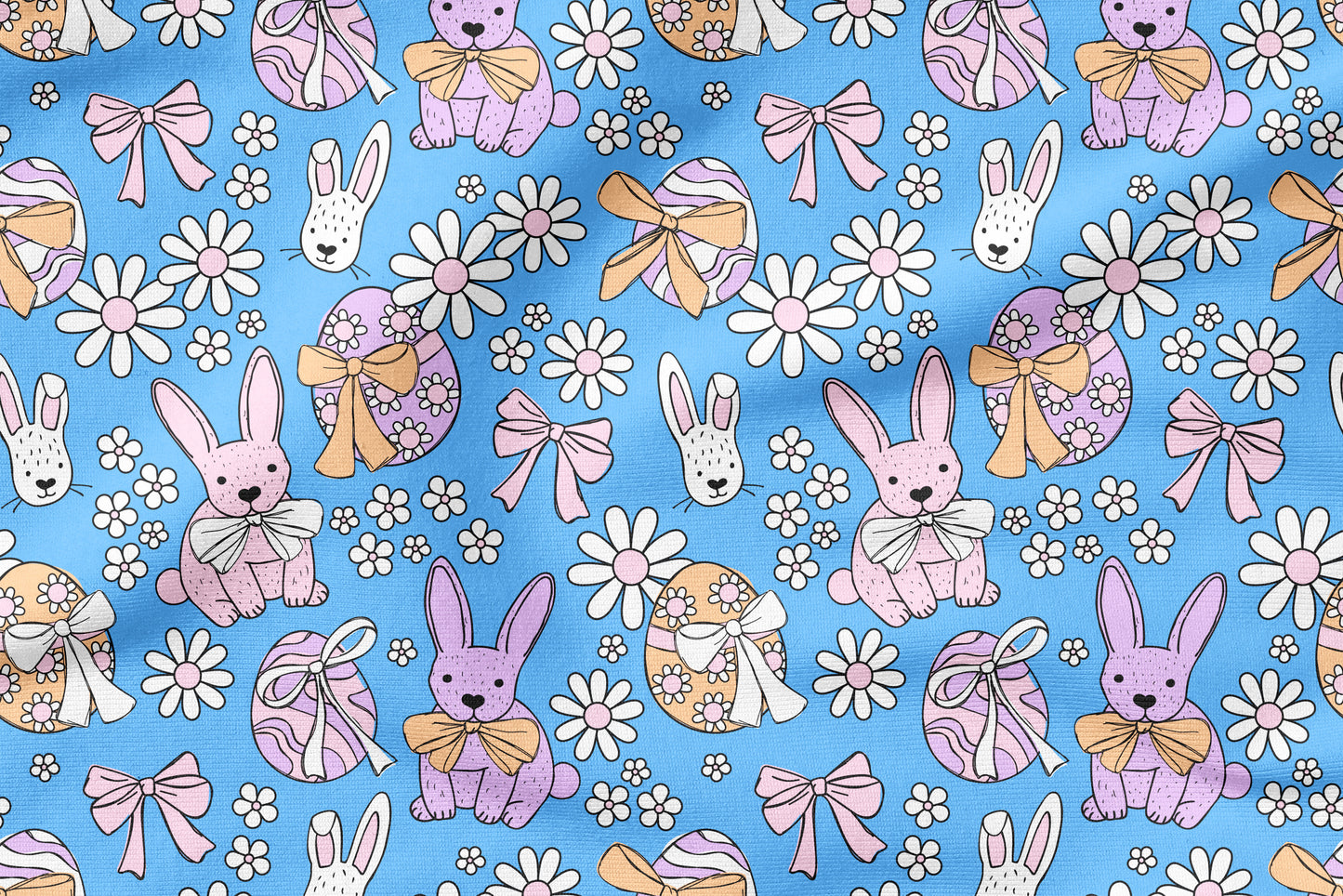Pop Bunny Party – bunter Osterstoff mit Hasen | verschiedene Stoffarten