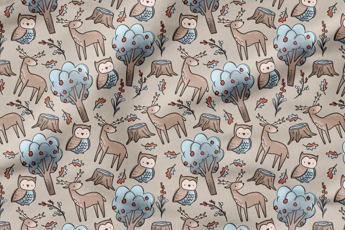 Waldzeit Taupe | auf verschiedenen Stoffarten