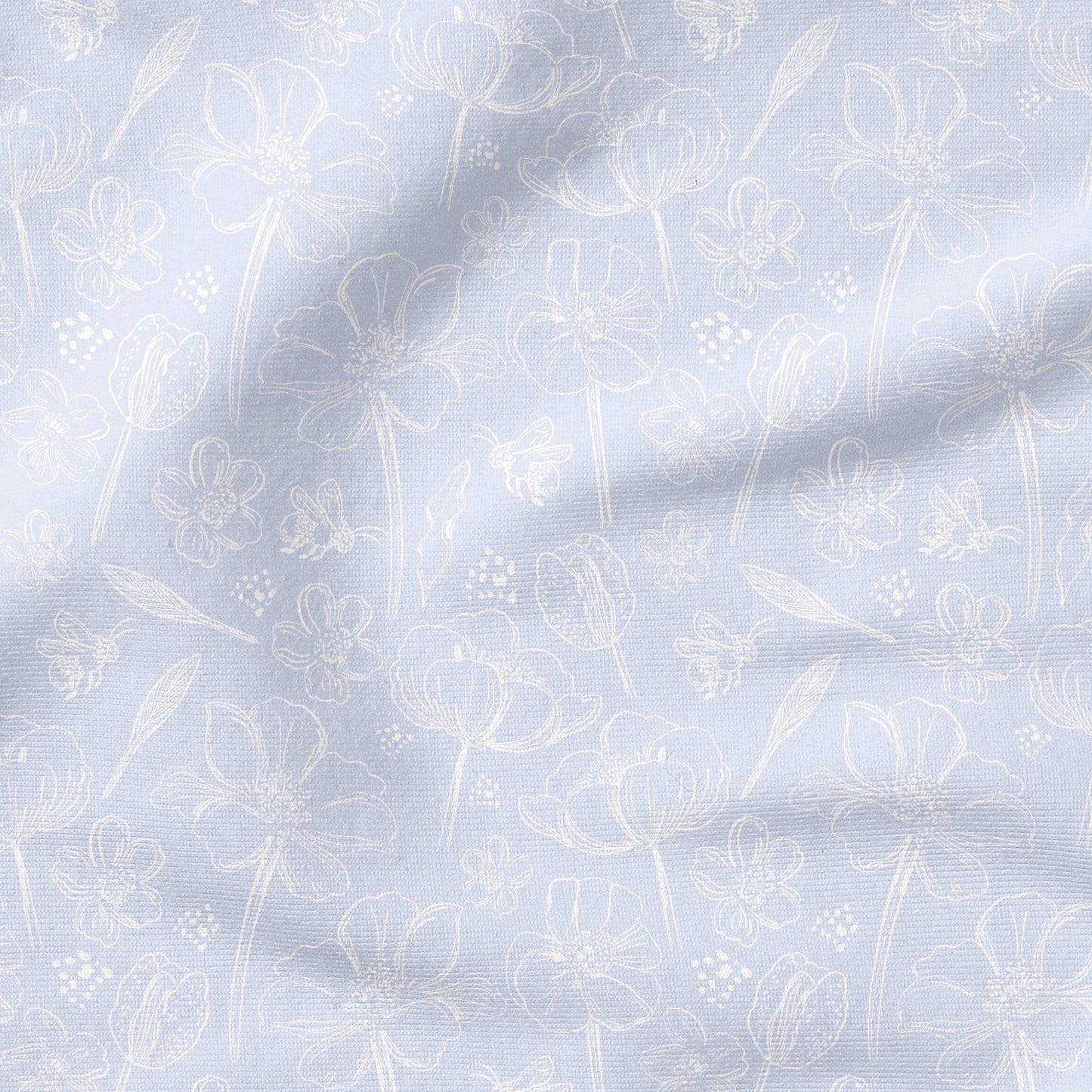 Floral Lines Blau | auf verschiedenen Stoffarten