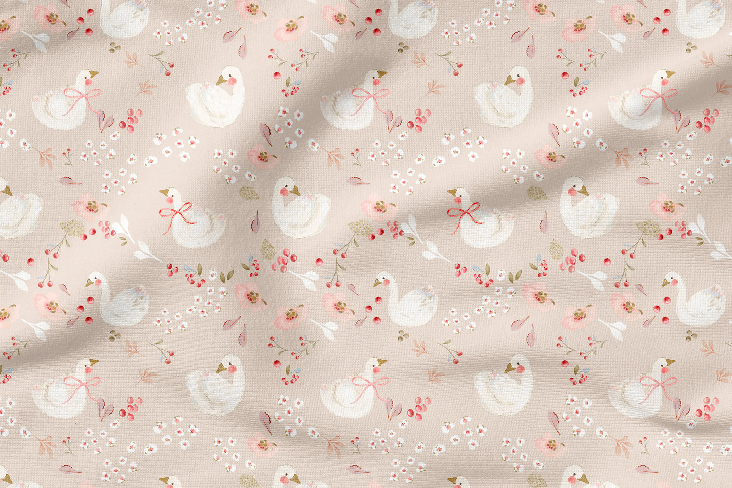 Swan Garden Dreams Vintage – romantischer Schwan Stoff | auf verschiedenen Stoffarten