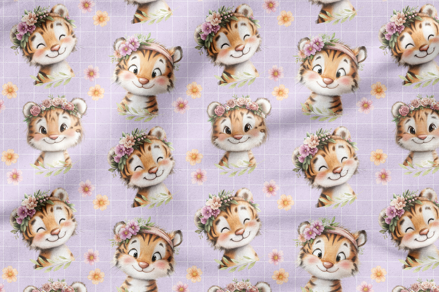 Little Tiger Love Lila – süßes Tiger Design | verschiedene Stoffarten