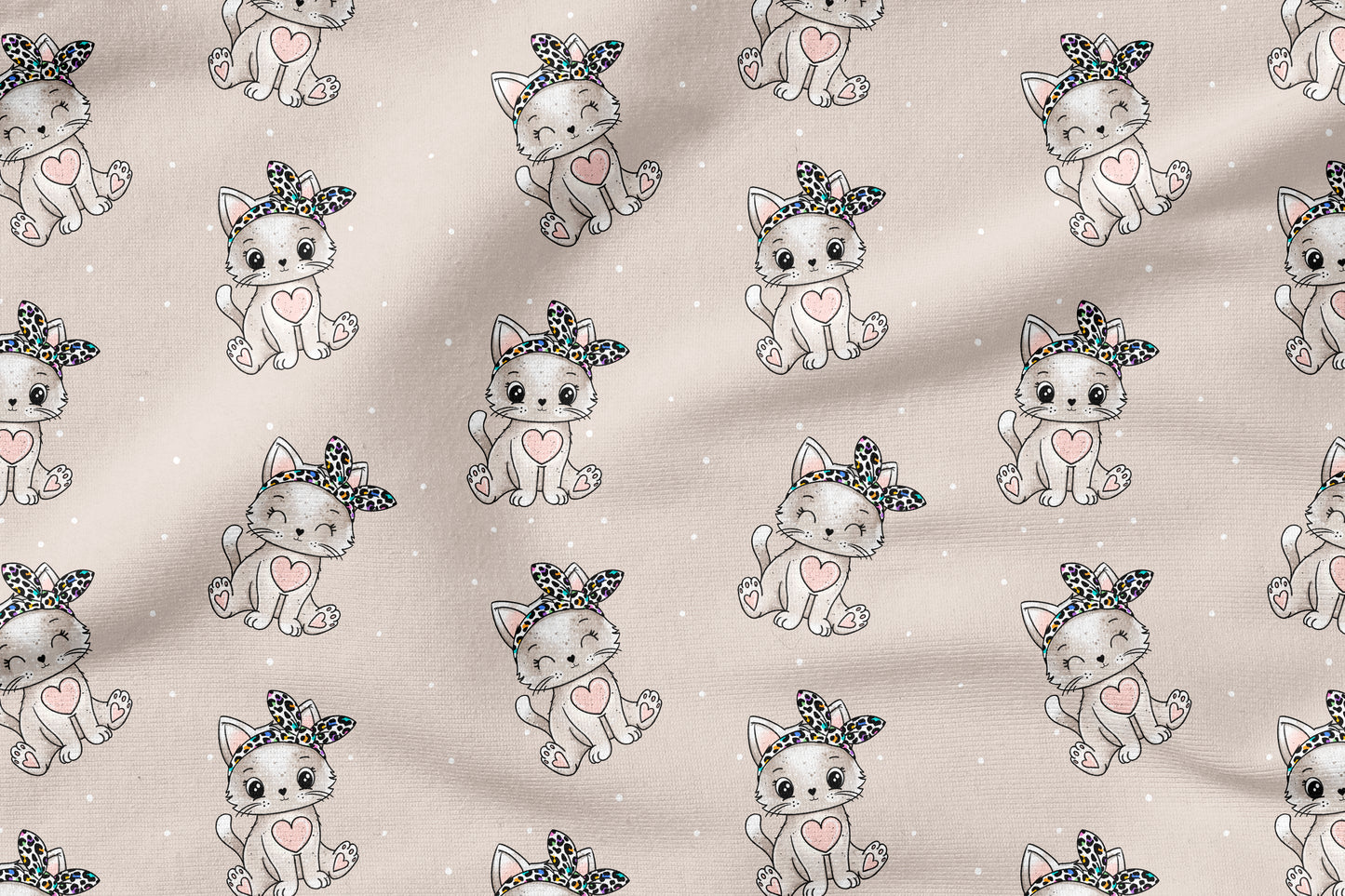Kitty Hearts – süßes Katzendesign | verschiedene Stoffarten