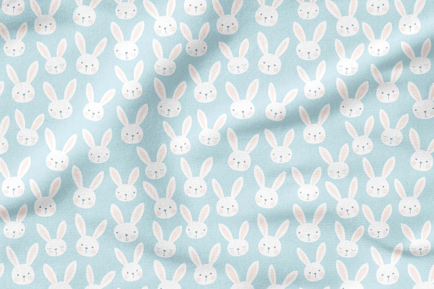 Kleine Hasenliebe Blau – süßes Hasen Design | auf verschiedenen Stoffarten