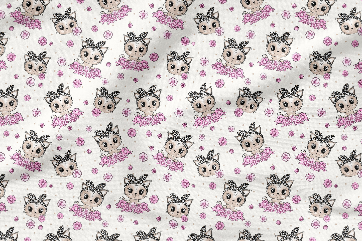 Kitty Flower Leo – Katzen & Blumen Kinderstoff | verschiedene Stoffarten