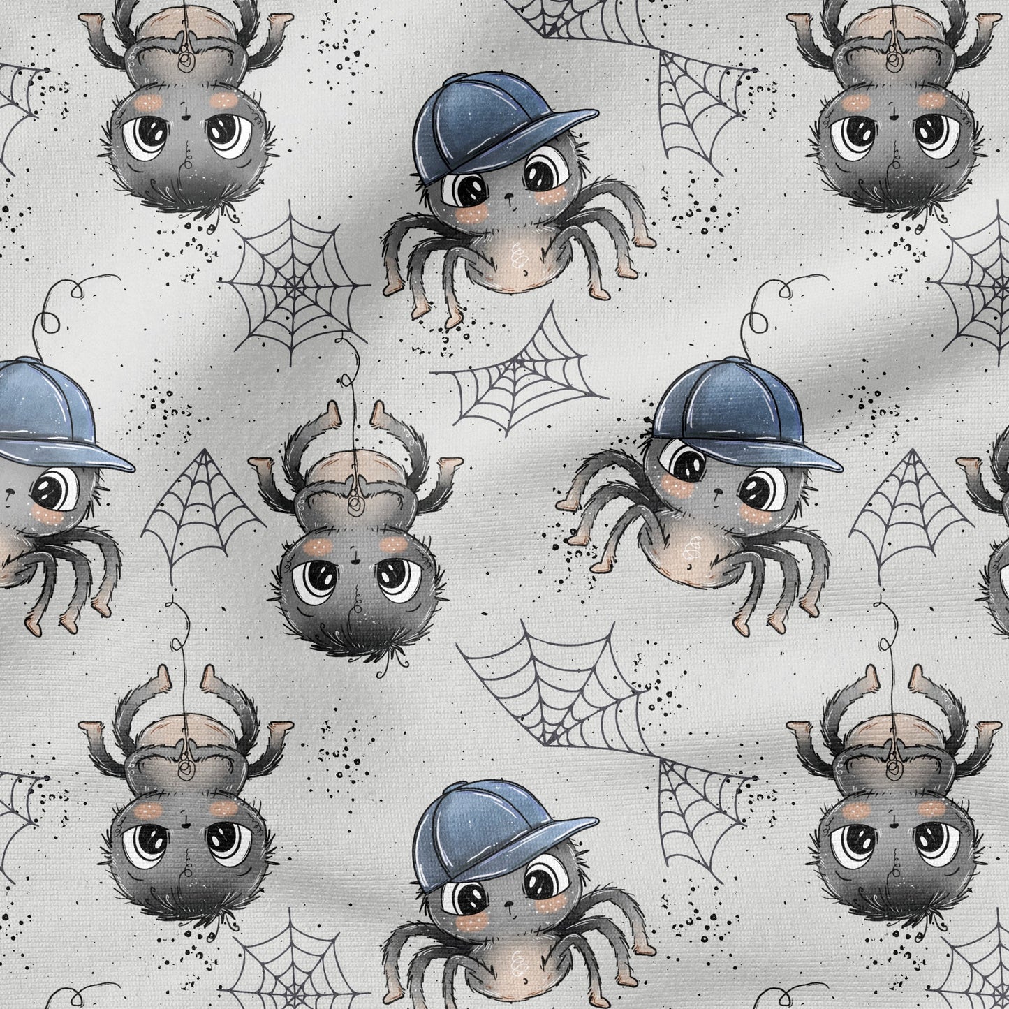 Little Spider Grau | auf verschiedenen Stoffarten