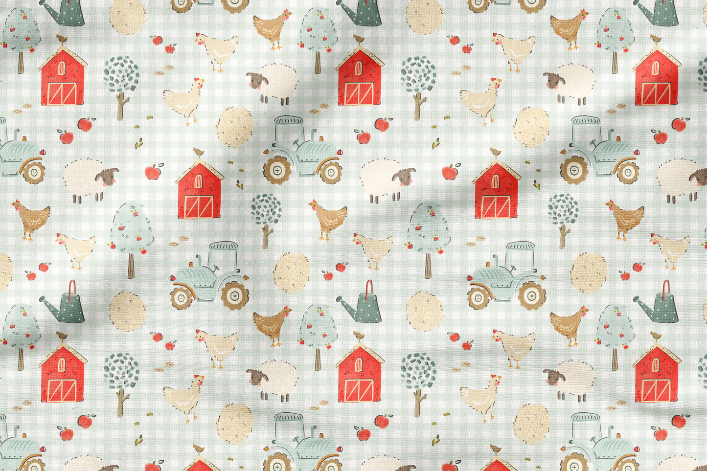 On the Farm Vichy – Bauernhof Design | auf verschiedenen Stoffarten