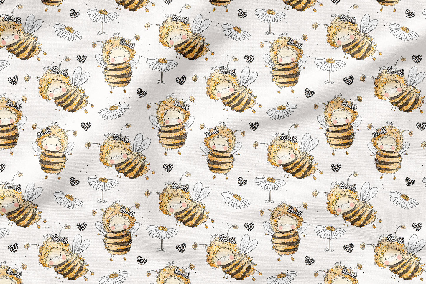 Kleine Hummel – Süßer Bienen Stoff | auf verschiedenen Stoffarten