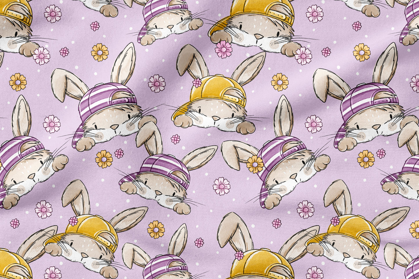 Skate Bunny Vibes Girl Flieder – Kinderstoff mit Hasen | verschiedene Stoffarten