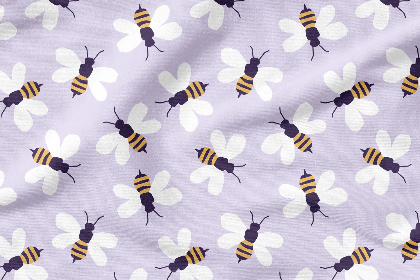 Bee in Bloom – Bienen Stoff | auf verschiedenen Stoffarten