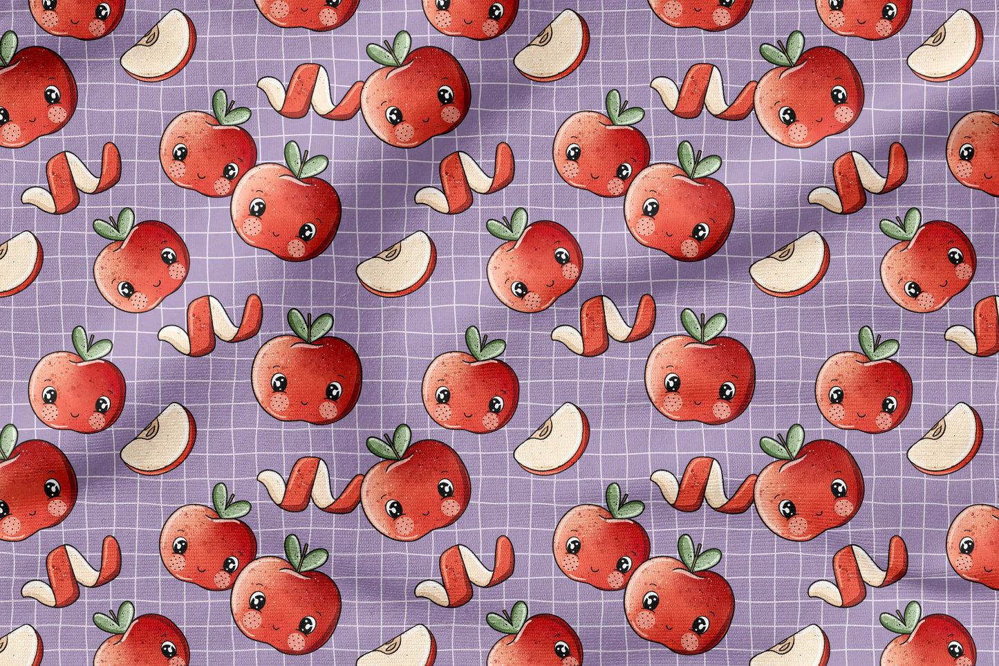 Sweet Apples – Fruchtstoff in Rot & Lila | verschiedene Stoffarten