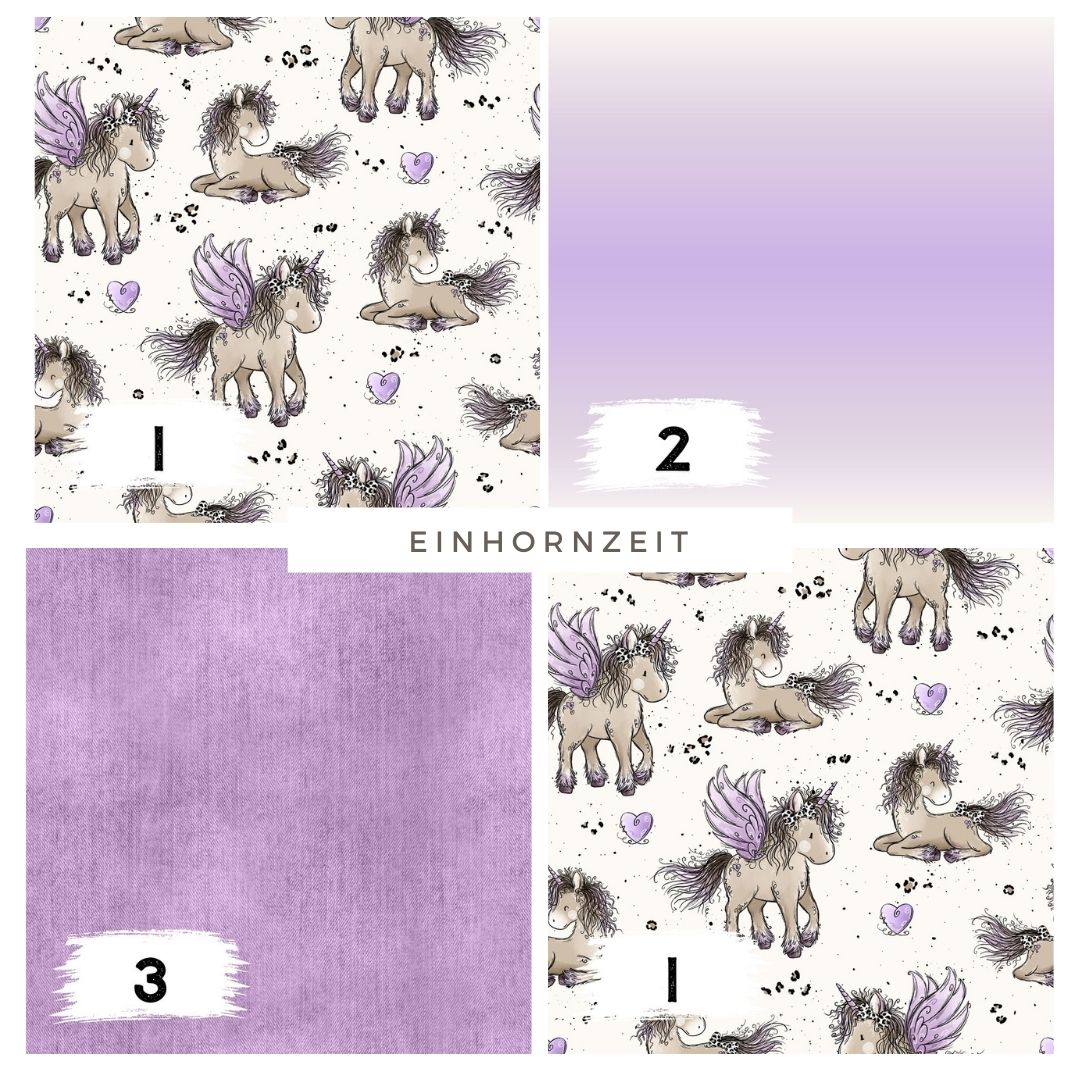 Stoffpaket Einhornzeit Creme – Einhorn Stoff in Creme | verschiedene Stoffarten