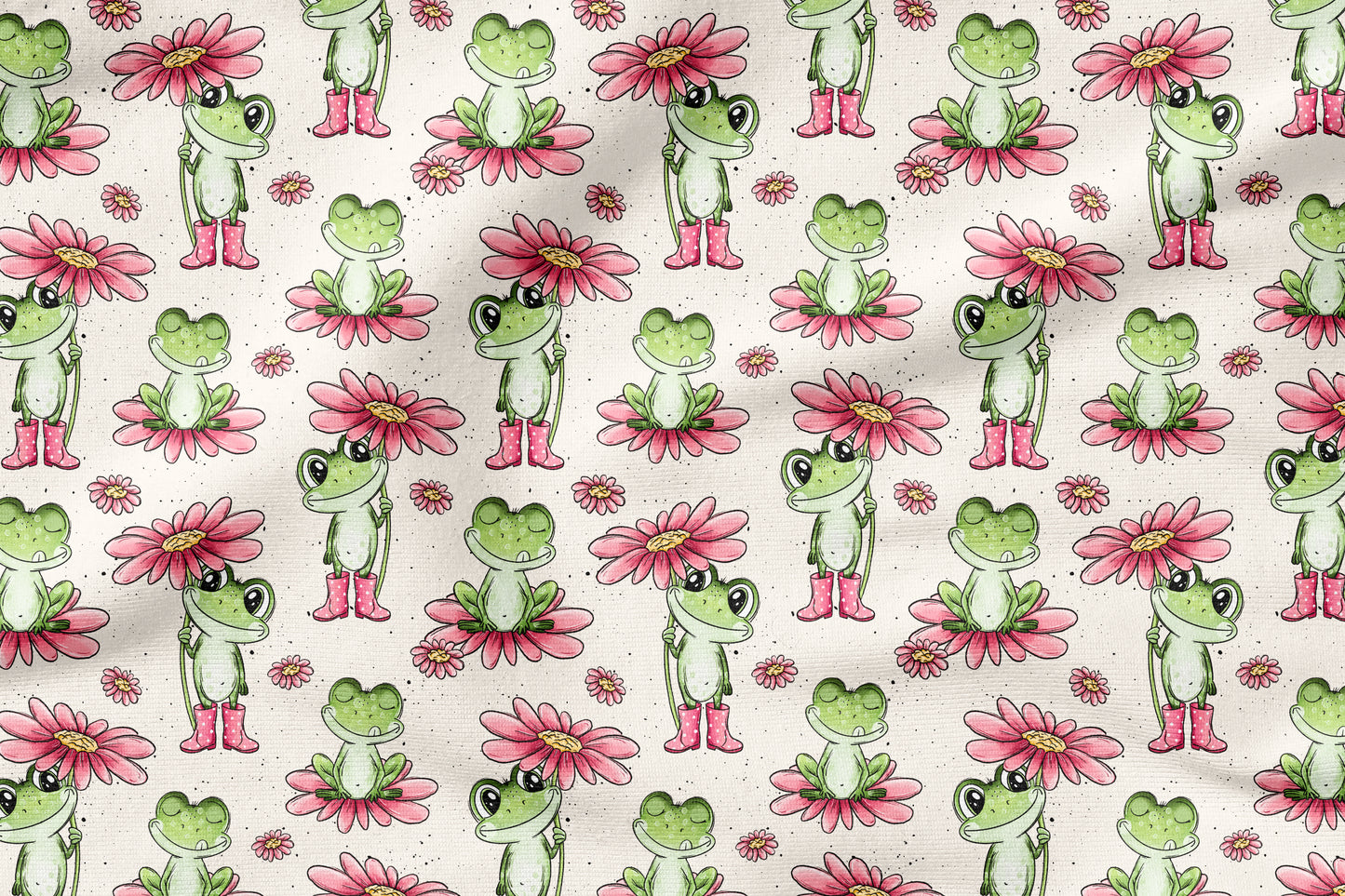 Froschtag Rosa | auf verschiedenen Stoffarten