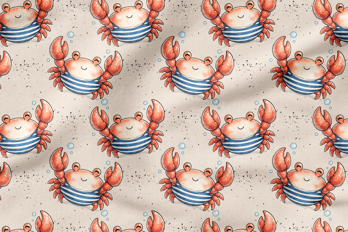 Seaside Crab Beige | auf verschiedenen Stoffarten