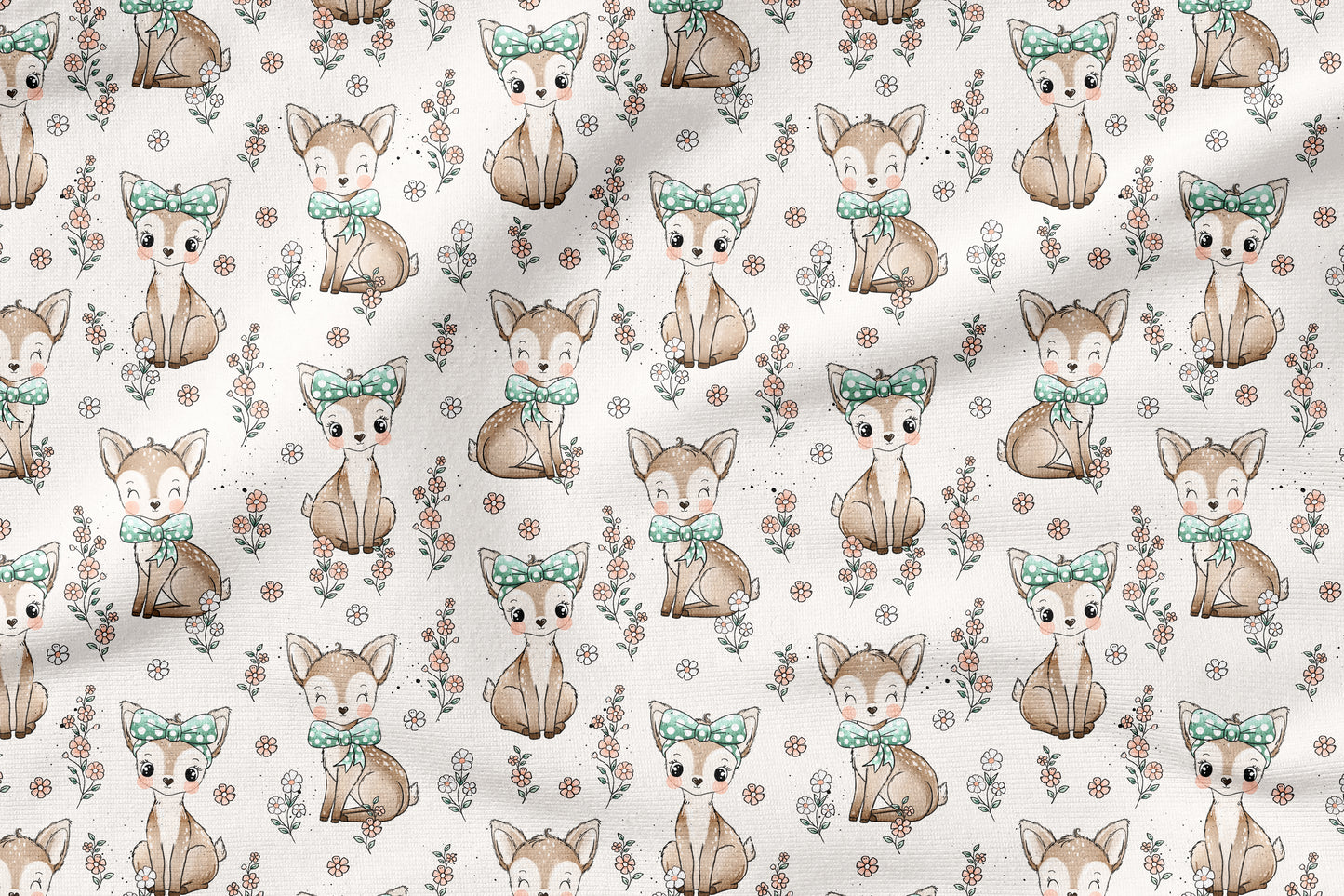 Stoffpaket Blossom Deer – süßes Waldtier-Design | verschiedene Stoffarten