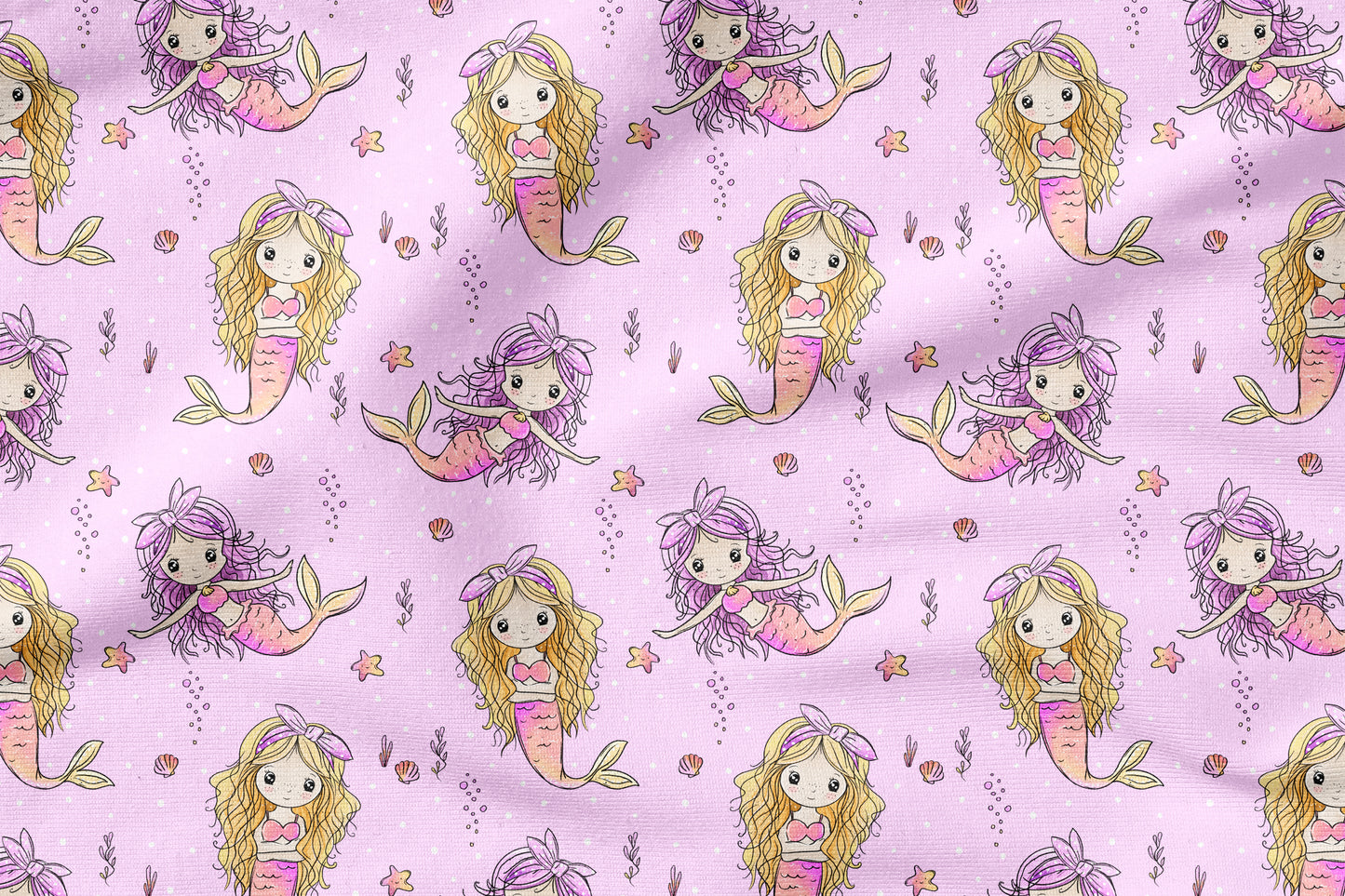 Stoffpaket Mermaid Dreams Rosa | auf verschiedenen Stoffarten