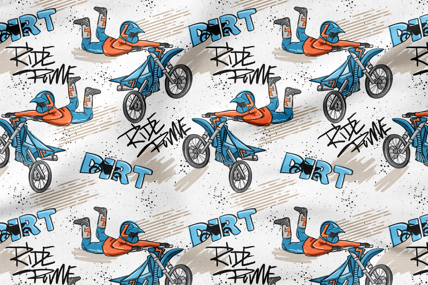 Dirt Bike Creme | auf verschiedenen Stoffarten