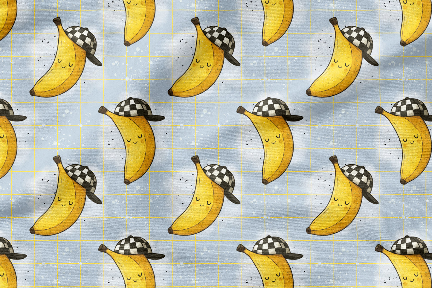 Stoffpaket Cool Banana Hellblau | auf verschiedenen Stoffarten