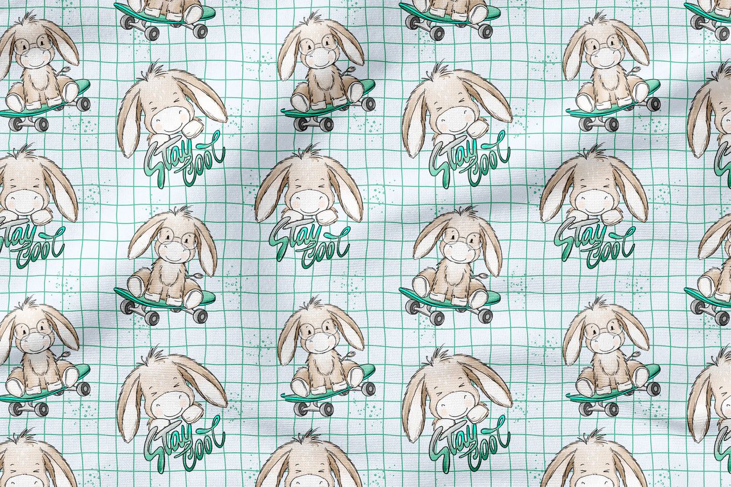 Eselliebe Boy Grid | auf verschiedenen Stoffarten