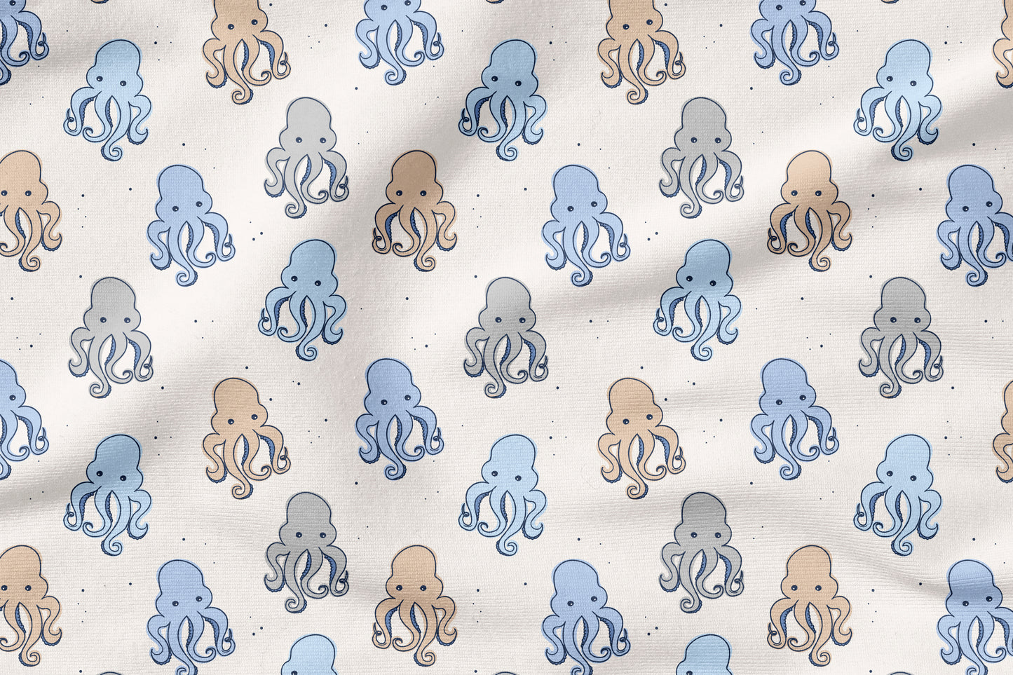 Little Octopus Beige | auf verschiedenen Stoffarten