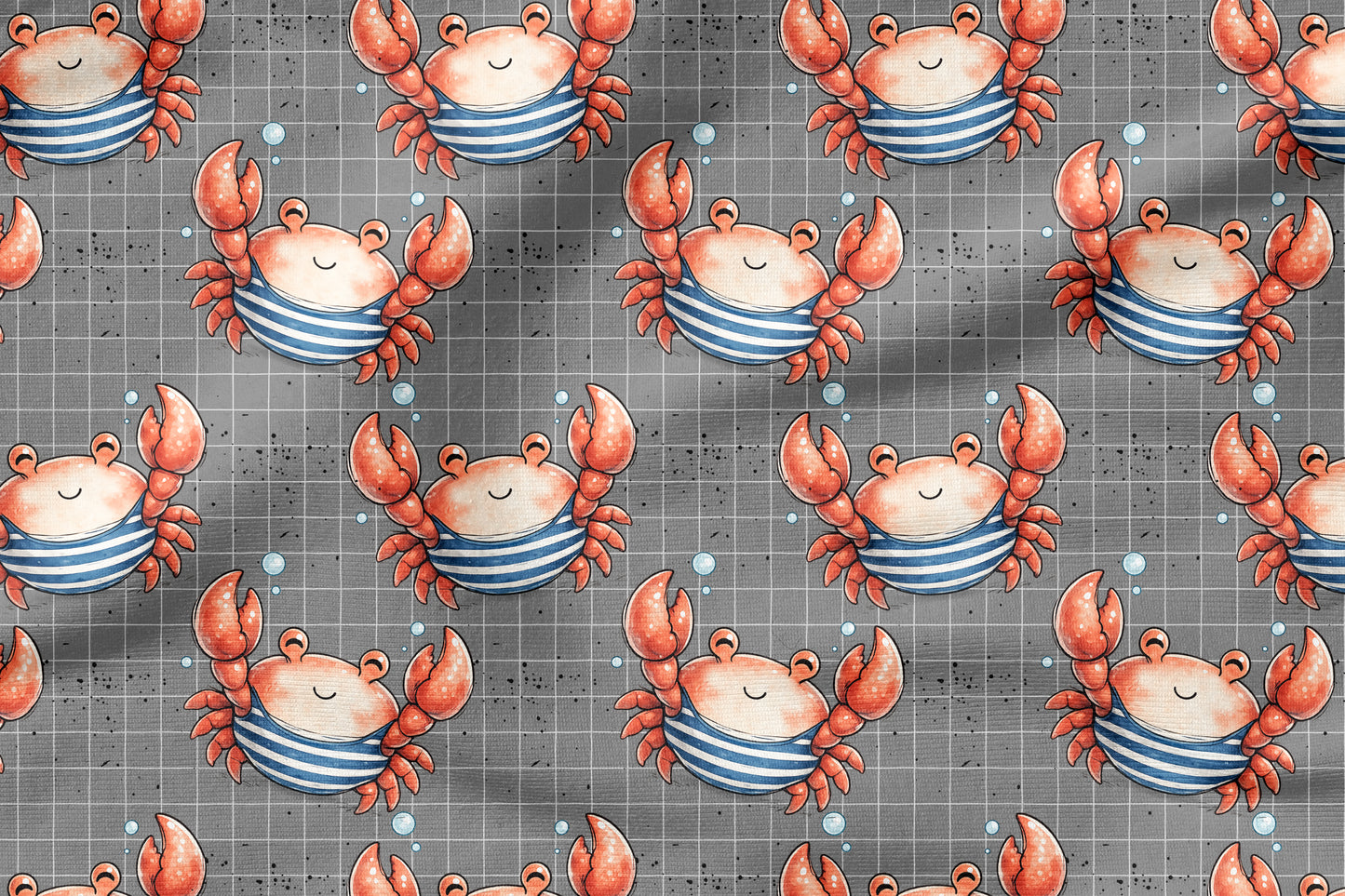 Seaside Crab Grid | auf verschiedenen Stoffarten