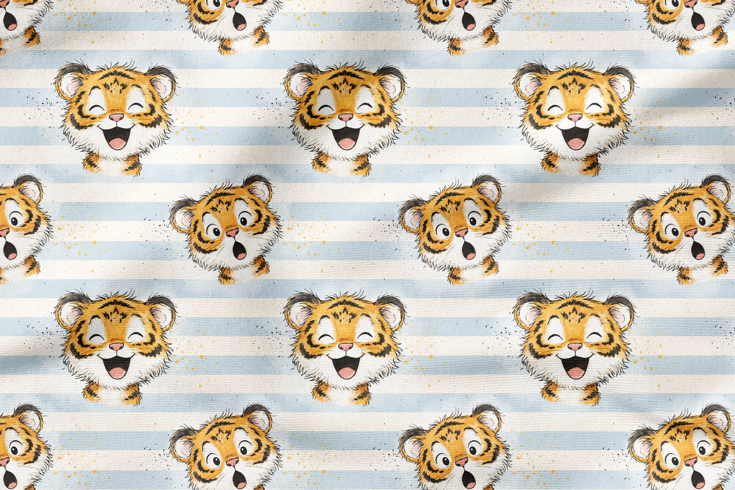 Tiger Taps Stripes | auf verschiedenen Stoffarten