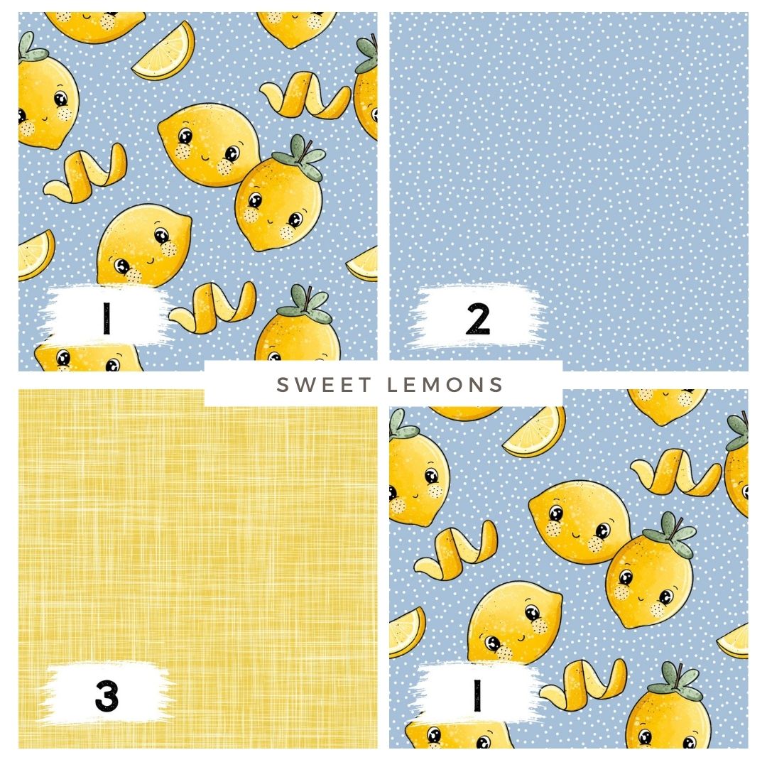 Sweet Lemons – Fruchtstoff in Gelb & Blau | verschiedene Stoffarten