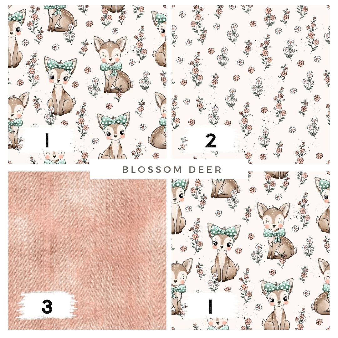 Blossom Deer – süßes Waldtier-Design | verschiedene Stoffarten