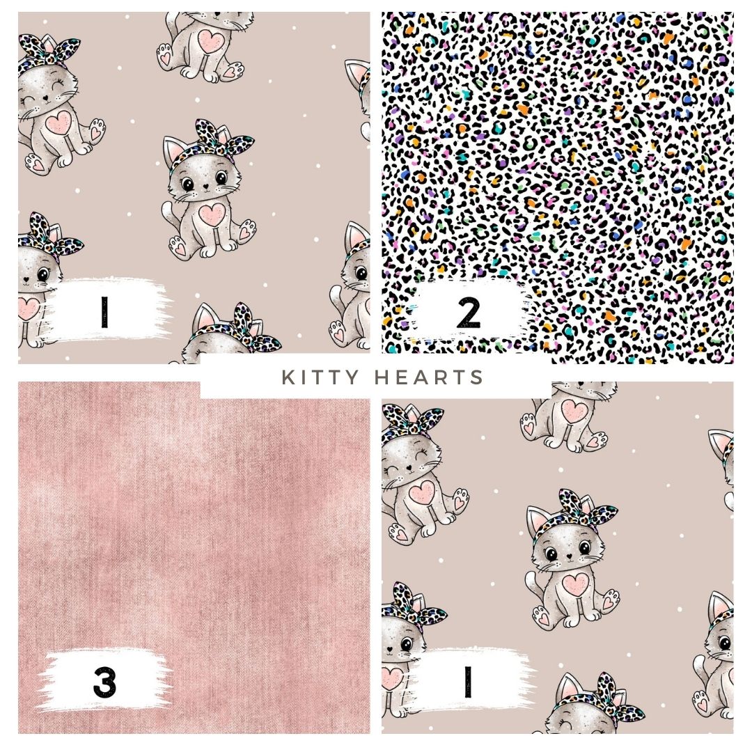 Kitty Hearts – süßes Katzendesign | verschiedene Stoffarten