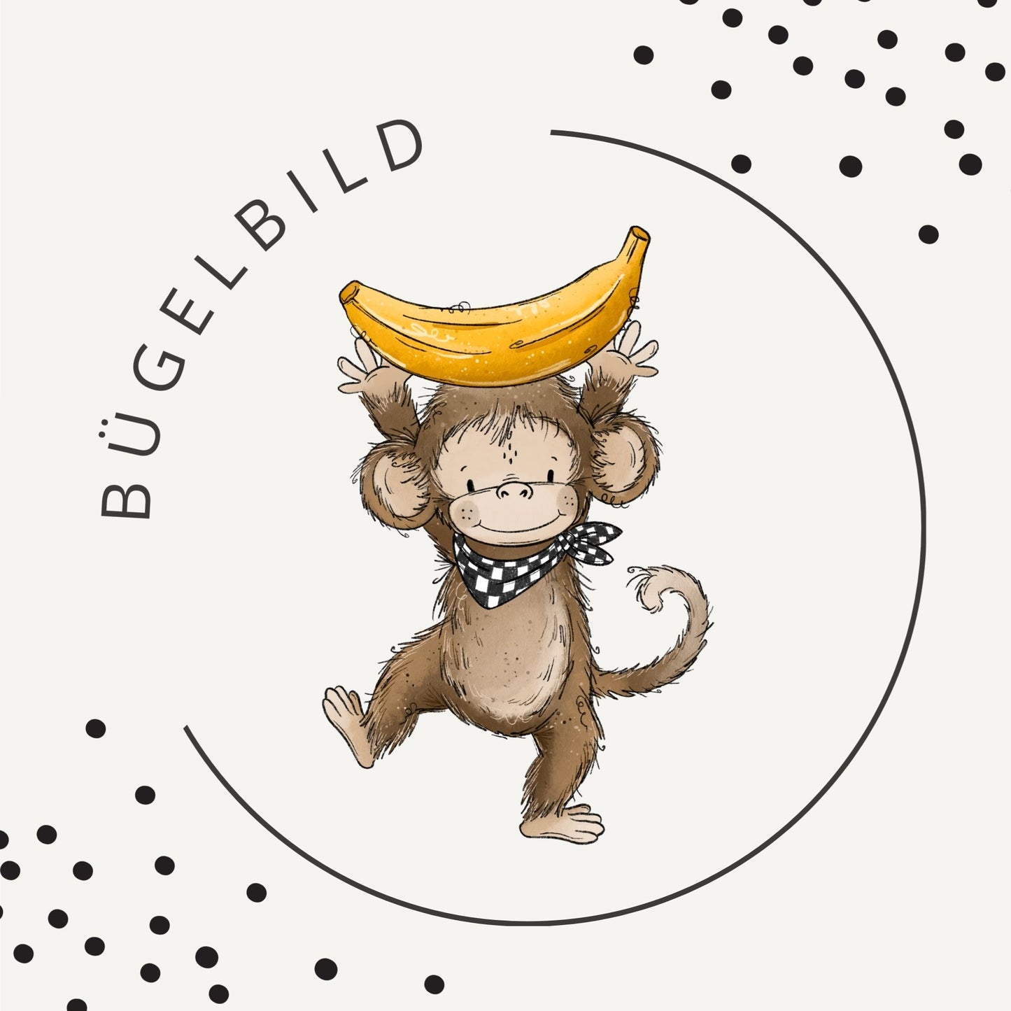 Bügelbild Affentag 1 – Süßer Affe mit Banane
