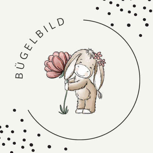 Bügelbild Eselliebe Girl Oldrose