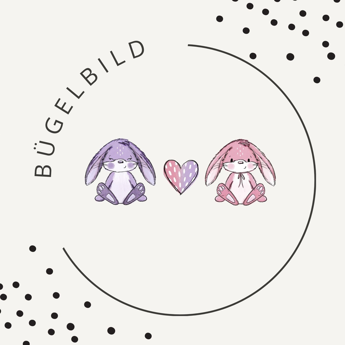 Bügelbild Kleine Häschen Lila Rosa – Süßes Hasenmotiv für Baby & Kinder