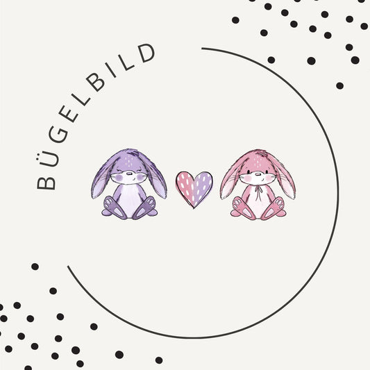 Bügelbild Kleine Häschen Lila Rosa – Süßes Hasenmotiv für Baby & Kinder