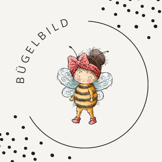 Bügelbild Bienenmädchen Rosa 4 – Süßes Bienenmotiv für Kinderkleidung